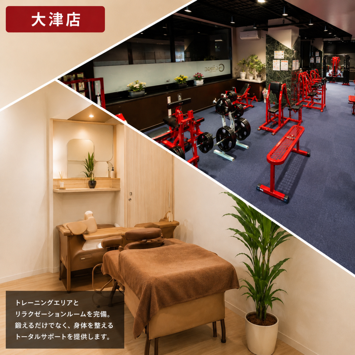 コンディショニングジムGOING草津・大津・福岡新宮の設備案内