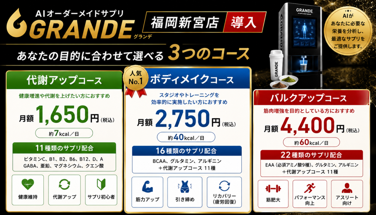 福岡新宮店導入GRANDE 料金表