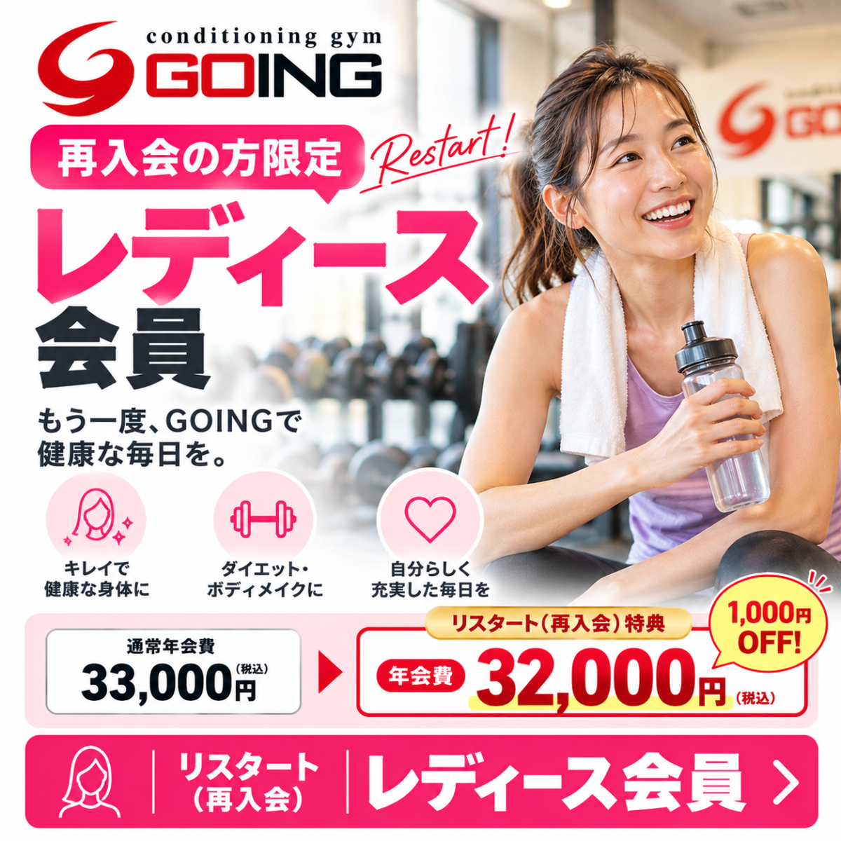 GOINGリスタートレディース会員の案内